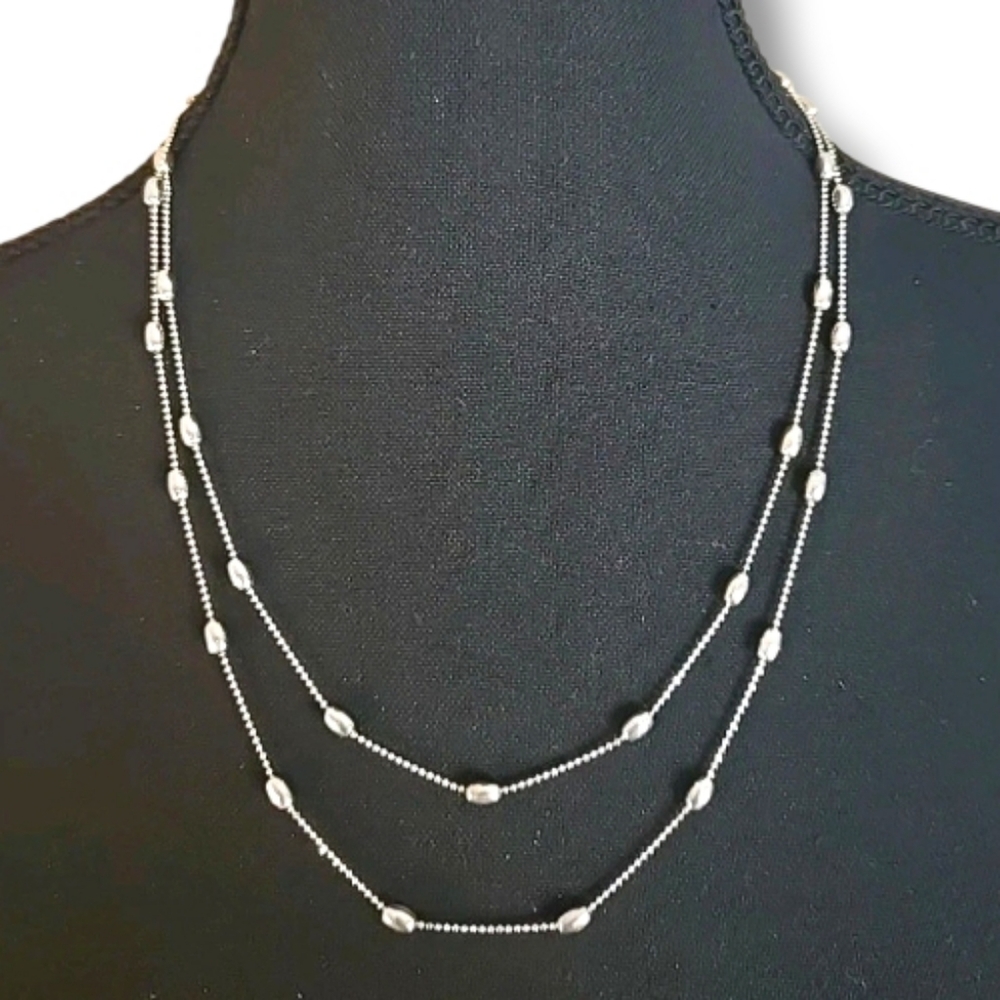 Silpada Sterling 925 Silver BELLA Oval Ball Station Necklace N3230 44 inches